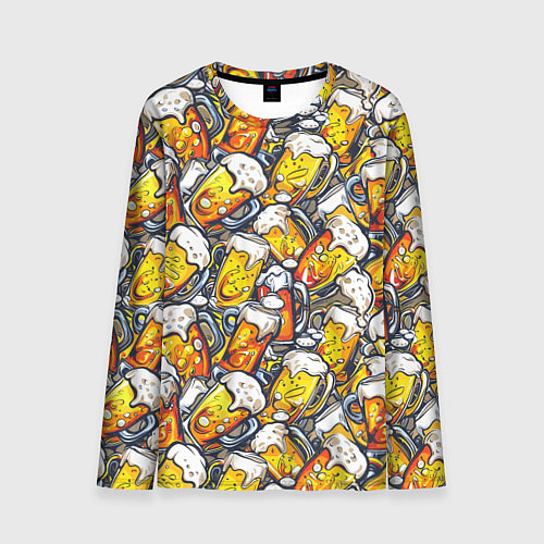Мужской лонгслив Граффити пиво пенное / 3D-принт – фото 1