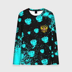 Мужской лонгслив Герб текстура РФ