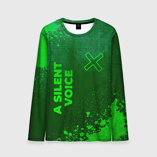 Мужской лонгслив A Silent Voice - green gradient вертикально / 3D-принт – фото 1