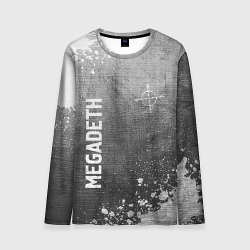 Мужской лонгслив Megadeth - grey gradient вертикально / 3D-принт – фото 1