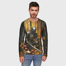 Лонгслив мужской Воин в осеннем лесу, цвет: 3D-принт — фото 2