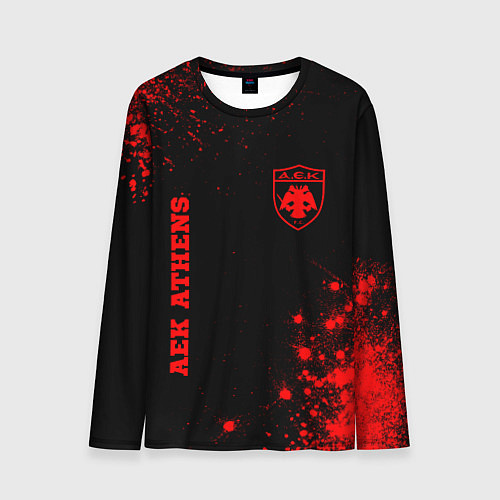 Мужской лонгслив AEK Athens - red gradient вертикально / 3D-принт – фото 1
