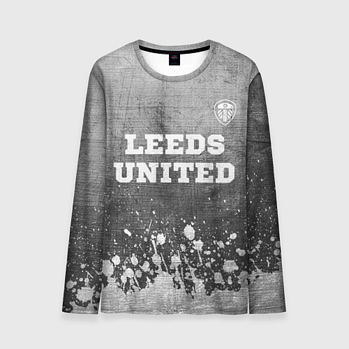 Мужской лонгслив Leeds United - grey gradient посередине / 3D-принт – фото 1