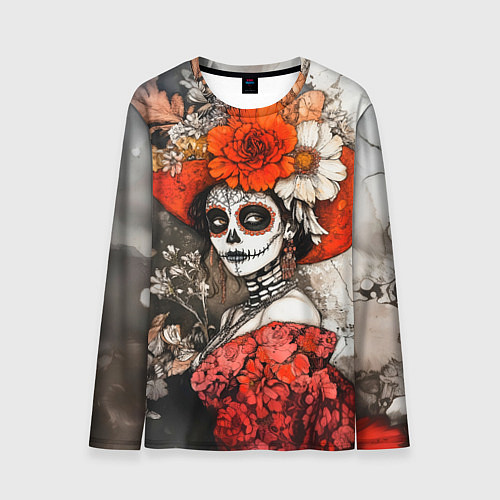 Мужской лонгслив Катрина в красном / 3D-принт – фото 1