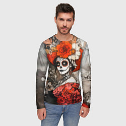 Лонгслив мужской Катрина в красном, цвет: 3D-принт — фото 2