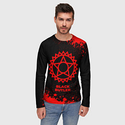 Лонгслив мужской Black Butler - red gradient, цвет: 3D-принт — фото 2