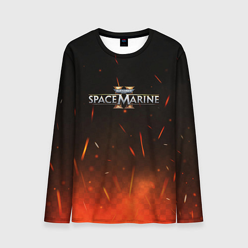 Мужской лонгслив Warhammer 40000 space marine 2 logo fire / 3D-принт – фото 1