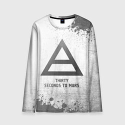 Лонгслив мужской Thirty Seconds to Mars - white gradient, цвет: 3D-принт