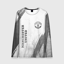 Лонгслив мужской Manchester United - white gradient вертикально, цвет: 3D-принт