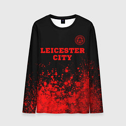 Мужской лонгслив Leicester City - red gradient посередине