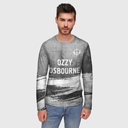 Лонгслив мужской Ozzy Osbourne - grey gradient посередине, цвет: 3D-принт — фото 2