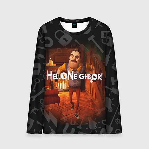 Мужской лонгслив Привет сосед у камина / 3D-принт – фото 1