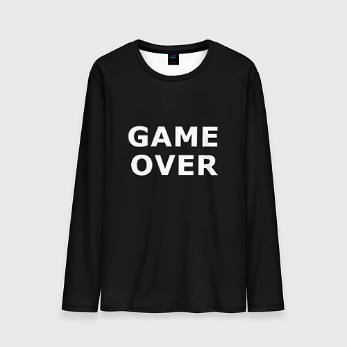 Мужской лонгслив Game over white logo / 3D-принт – фото 1