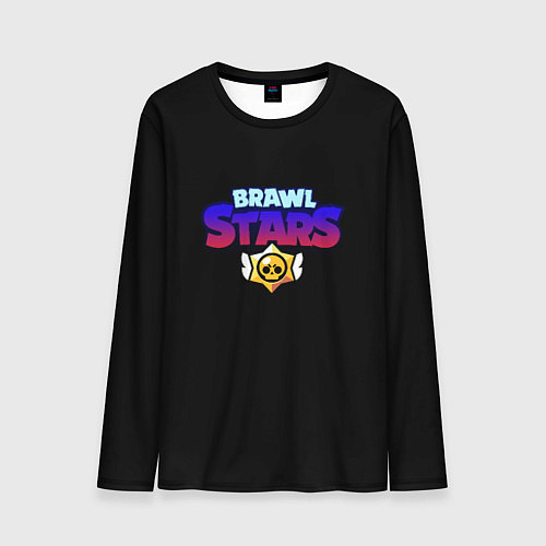 Мужской лонгслив Brawl stars neon logo / 3D-принт – фото 1