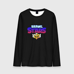 Лонгслив мужской Brawl stars neon logo, цвет: 3D-принт