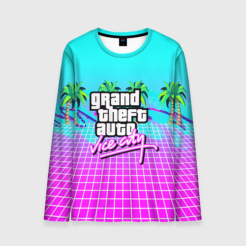 Мужской лонгслив Vice city tropic collection / 3D-принт – фото 1