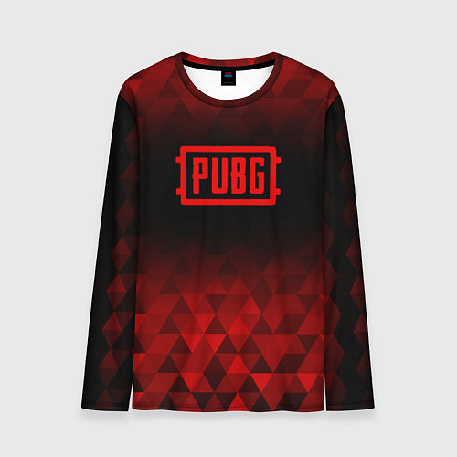 Мужской лонгслив PUBG red poly / 3D-принт – фото 1
