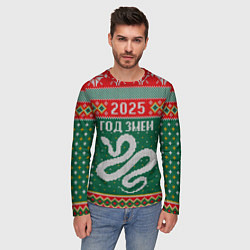Лонгслив мужской 2025 новый год змеи, цвет: 3D-принт — фото 2
