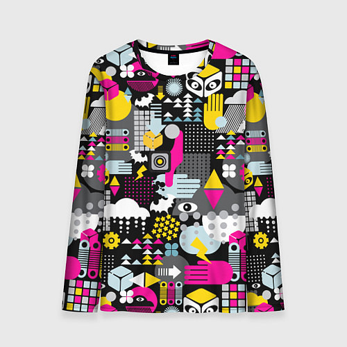 Мужской лонгслив Цветной абстрактный паттерн / 3D-принт – фото 1
