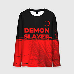 Лонгслив мужской Demon Slayer - red gradient посередине, цвет: 3D-принт