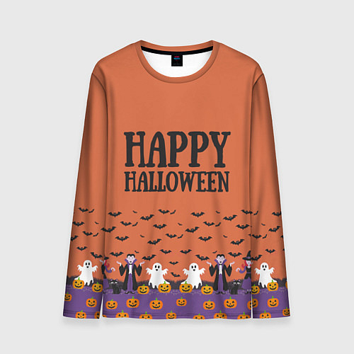 Мужской лонгслив Happy Halloween pattern / 3D-принт – фото 1