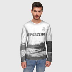 Лонгслив мужской Sporting - white gradient посередине, цвет: 3D-принт — фото 2