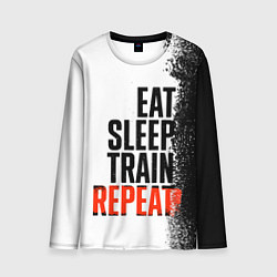 Мужской лонгслив Eat sleep train repeat