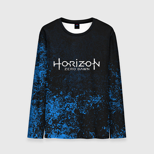 Мужской лонгслив Horizon: Zero Dawn синие брызги красок / 3D-принт – фото 1