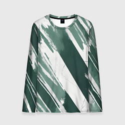 Мужской лонгслив Косая зеленая полоска