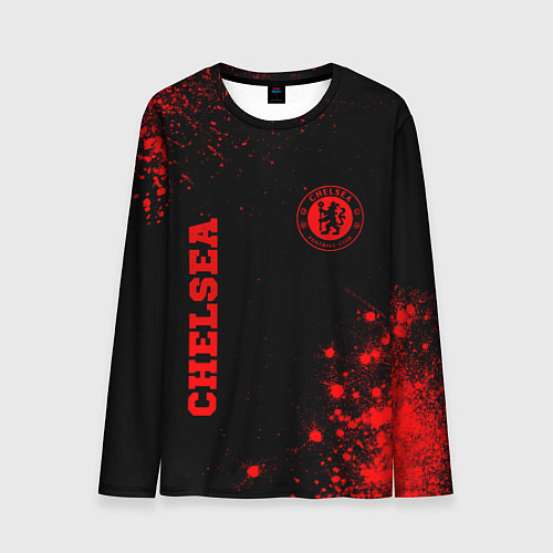 Мужской лонгслив Chelsea - red gradient вертикально / 3D-принт – фото 1