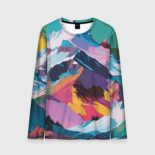 Мужской лонгслив Горы краски / 3D-принт – фото 1