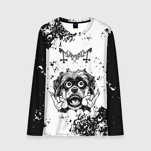 Мужской лонгслив Mayhem - рок пес / 3D-принт – фото 1