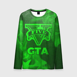 Мужской лонгслив GTA - green gradient