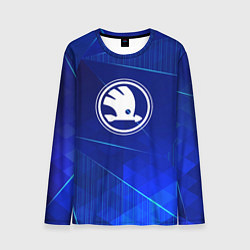 Лонгслив мужской Skoda blue poly, цвет: 3D-принт