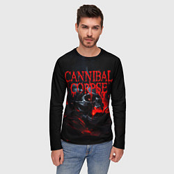 Лонгслив мужской Cannibal Corpse кровавый череп, цвет: 3D-принт — фото 2