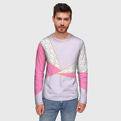 Лонгслив мужской Геометрическая абстракция с треугольниками и пятни, цвет: 3D-принт — фото 2