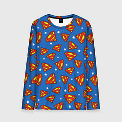 Лонгслив мужской Супермен паттерн, цвет: 3D-принт