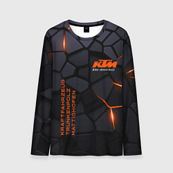 Лонгслив мужской KTM - плиты с эффектом свечения, цвет: 3D-принт