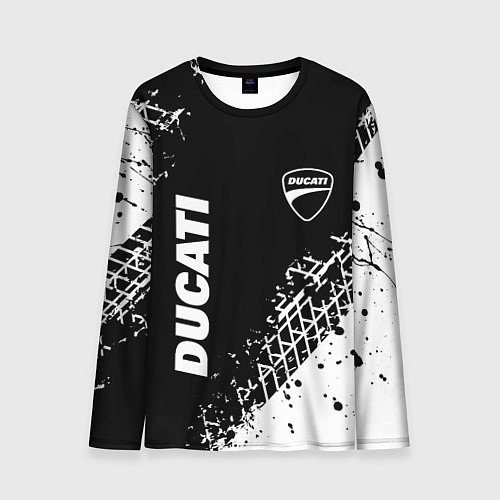 Мужской лонгслив Ducati - следы от шин / 3D-принт – фото 1