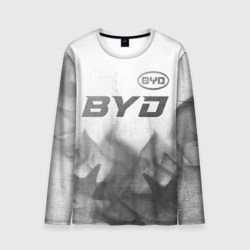 Мужской лонгслив BYD - white gradient посередине / 3D-принт – фото 1