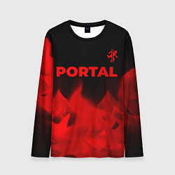 Мужской лонгслив Portal - red gradient посередине