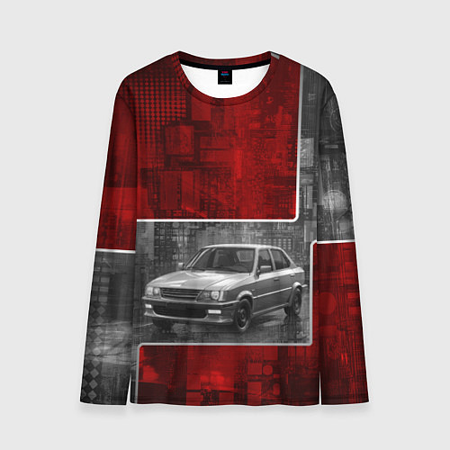 Мужской лонгслив Автомобиль в серо-красных тонах / 3D-принт – фото 1
