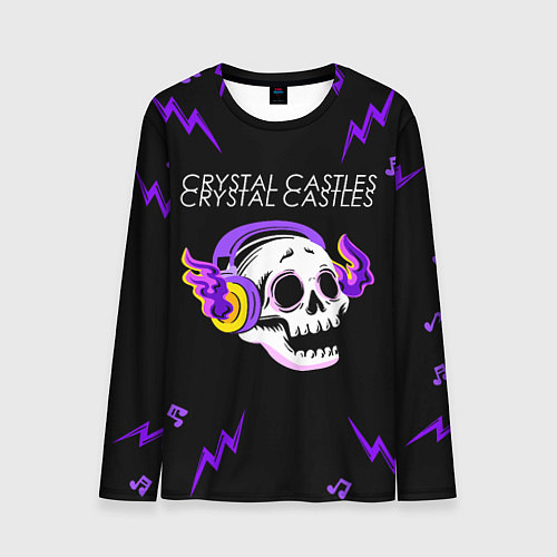 Мужской лонгслив Crystal Castles неоновый череп / 3D-принт – фото 1