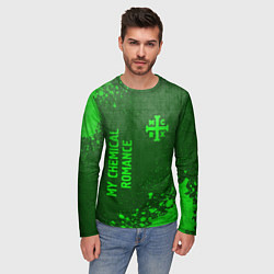 Лонгслив мужской My Chemical Romance - green gradient вертикально, цвет: 3D-принт — фото 2