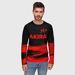 Лонгслив мужской Akira - red gradient посередине, цвет: 3D-принт — фото 2