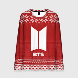 Лонгслив мужской Новогодний BTS, цвет: 3D-принт