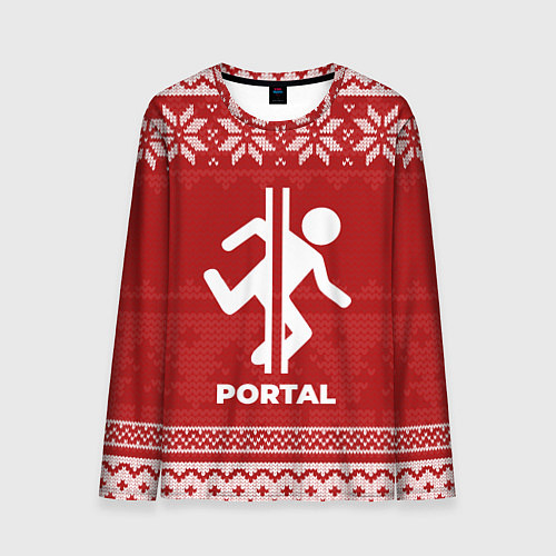 Мужской лонгслив Новогодний Portal / 3D-принт – фото 1
