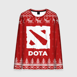 Лонгслив мужской Новогодний Dota с оленями, цвет: 3D-принт