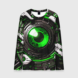 Мужской лонгслив Зелёная сфера киберпанк