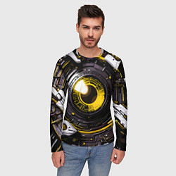 Лонгслив мужской Жёлтая сфера киберпанк, цвет: 3D-принт — фото 2